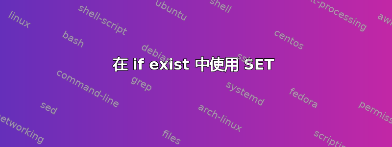 在 if exist 中使用 SET