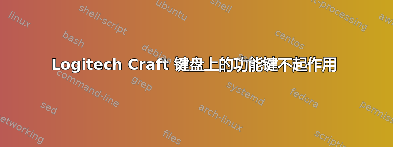 Logitech Craft 键盘上的功能键不起作用