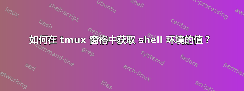 如何在 tmux 窗格中获取 shell 环境的值？