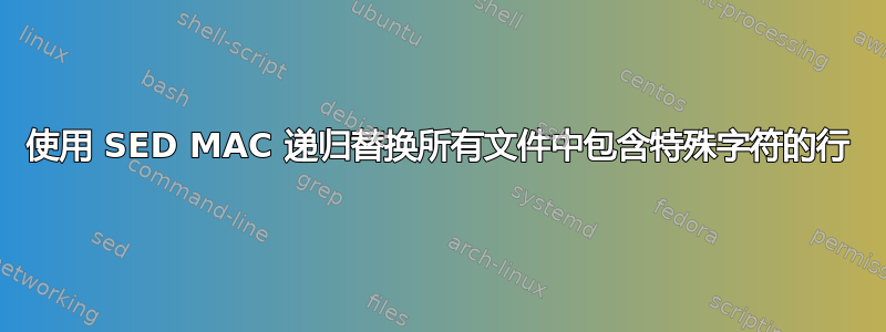 使用 SED MAC 递归替换所有文件中包含特殊字符的行