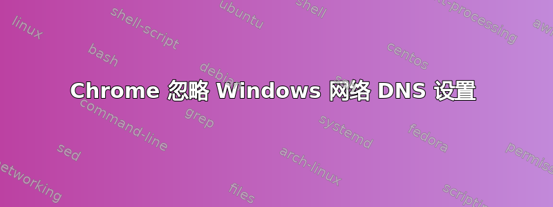 Chrome 忽略 Windows 网络 DNS 设置