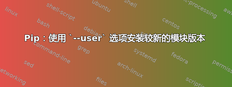 Pip：使用 `--user` 选项安装较新的模块版本