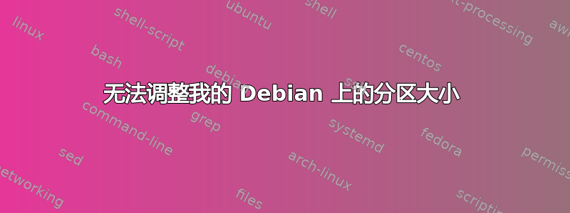 无法调整我的 Debian 上的分区大小