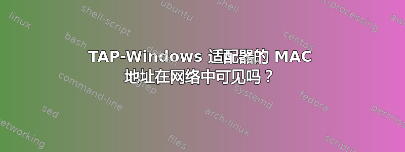 TAP-Windows 适配器的 MAC 地址在网络中可见吗？