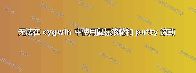 无法在 cygwin 中使用鼠标滚轮和 putty 滚动