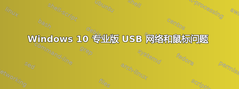 Windows 10 专业版 USB 网络和鼠标问题