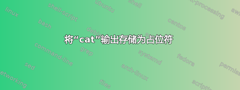 将“cat”输出存储为占位符