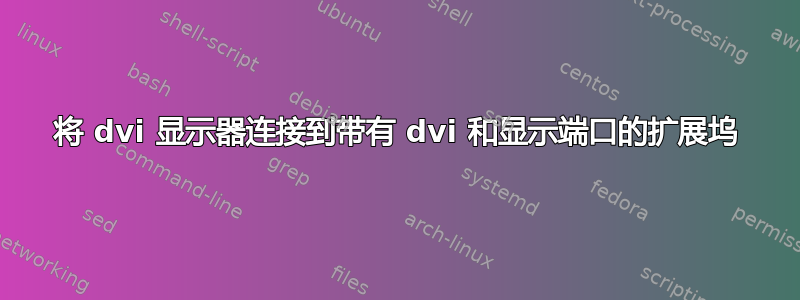 将 dvi 显示器连接到带有 dvi 和显示端口的扩展坞