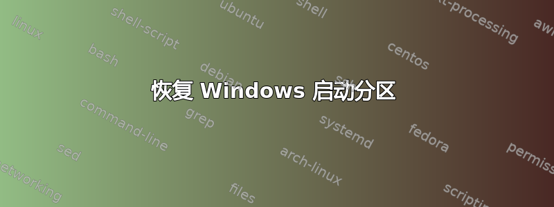 恢复 Windows 启动分区