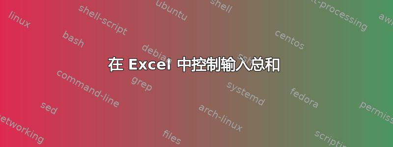 在 Excel 中控制输入总和