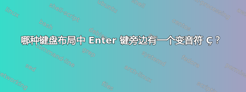 哪种键盘布局中 Enter 键旁边有一个变音符 Ç？