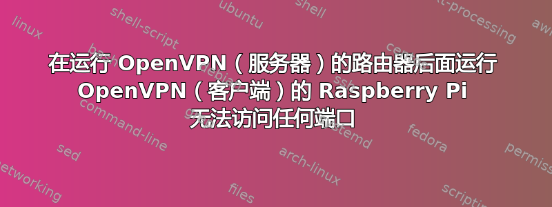 在运行 OpenVPN（服务器）的路由器后面运行 OpenVPN（客户端）的 Raspberry Pi 无法访问任何端口