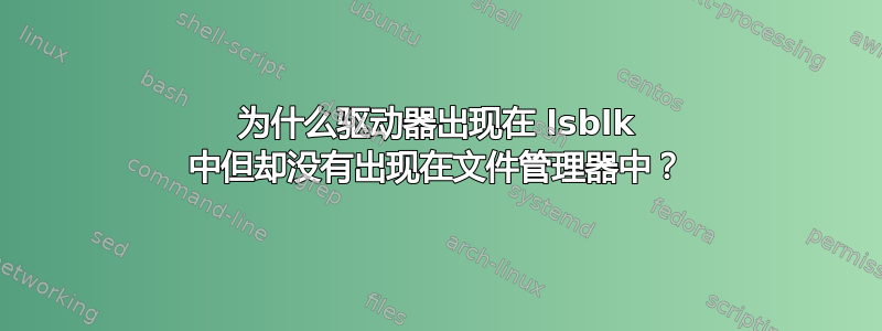 为什么驱动器出现在 lsblk 中但却没有出现在文件管理器中？