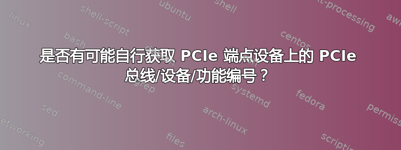 是否有可能自行获取 PCIe 端点设备上的 PCIe 总线/设备/功能编号？