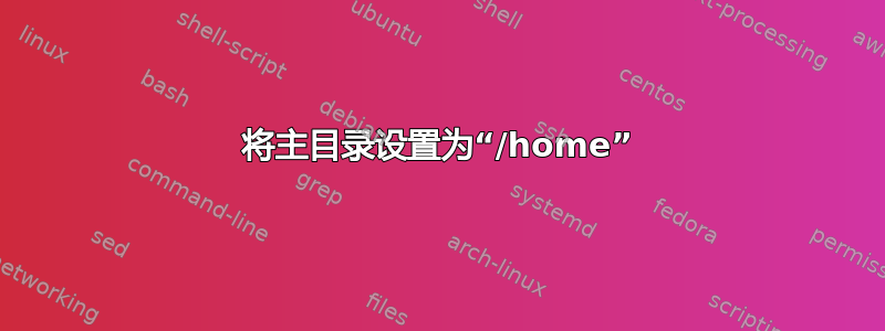 将主目录设置为“/home”