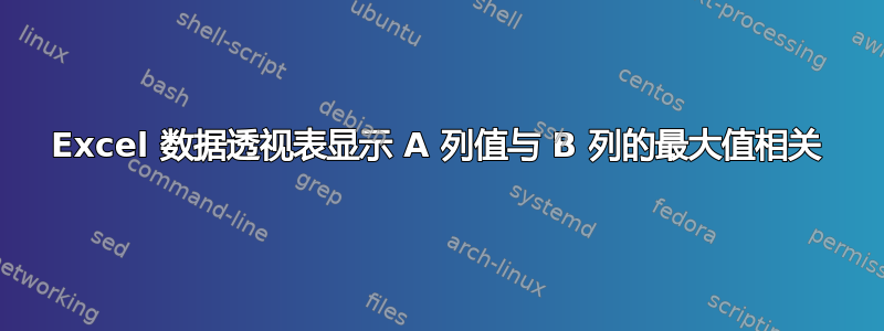 Excel 数据透视表显示 A 列值与 B 列的最大值相关