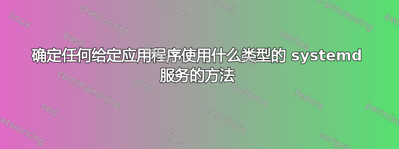 确定任何给定应用程序使用什么类型的 systemd 服务的方法