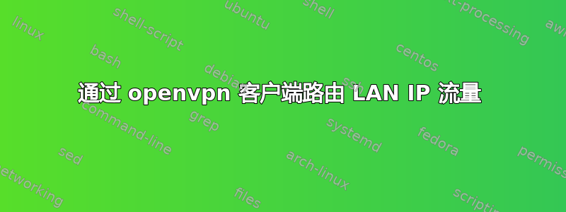 通过 openvpn 客户端路由 LAN IP 流量