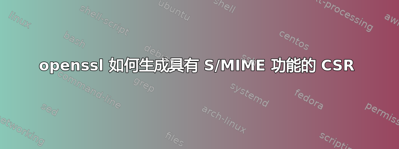 openssl 如何生成具有 S/MIME 功能的 CSR