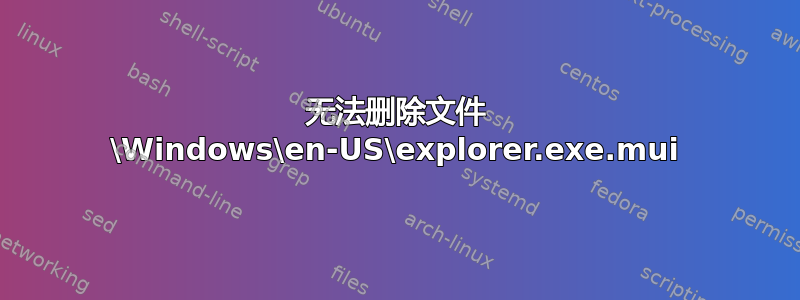 无法删除文件 \Windows\en-US\explorer.exe.mui