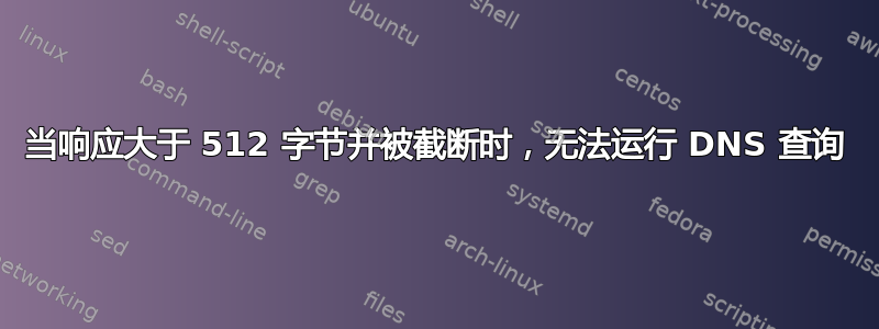 当响应大于 512 字节并被截断时，无法运行 DNS 查询