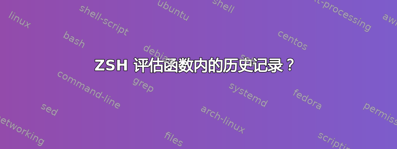 ZSH 评估函数内的历史记录？