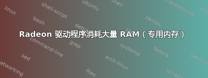 Radeon 驱动程序消耗大量 RAM（专用内存）