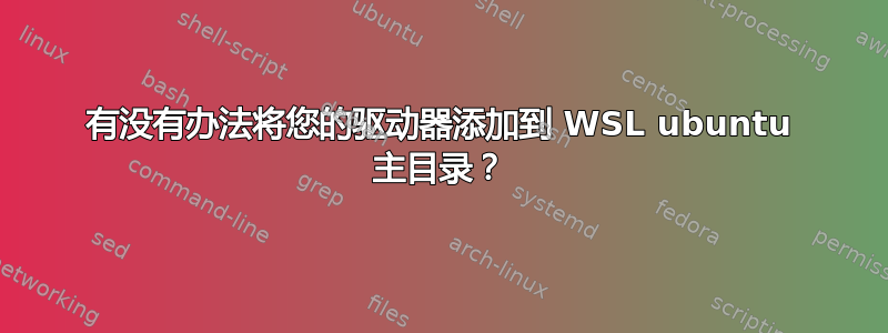 有没有办法将您的驱动器添加到 WSL ubuntu 主目录？