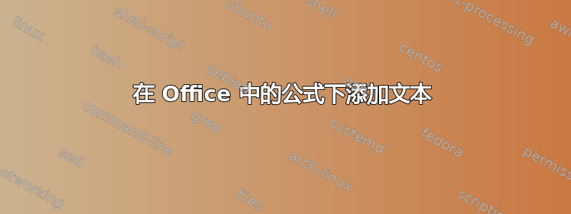 在 Office 中的公式下添加文本