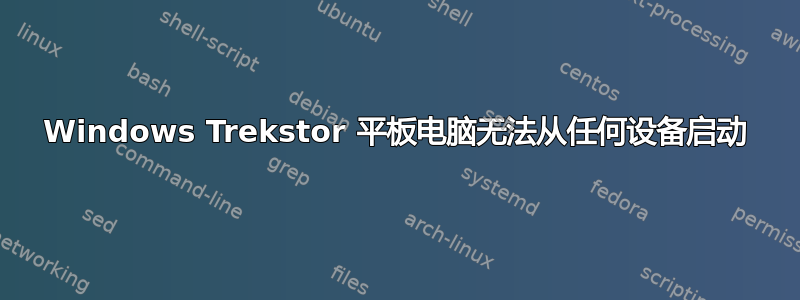 Windows Trekstor 平板电脑无法从任何设备启动