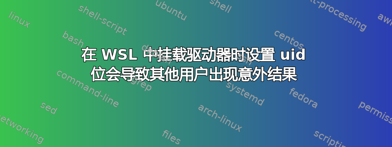 在 WSL 中挂载驱动器时设置 uid 位会导致其他用户出现意外结果