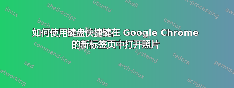 如何使用键盘快捷键在 Google Chrome 的新标签页中打开照片