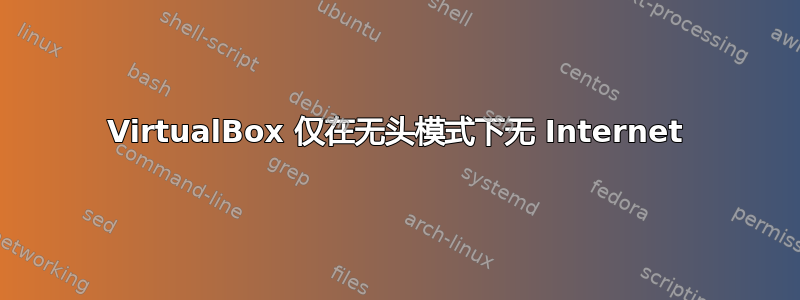 VirtualBox 仅在无头模式下无 Internet