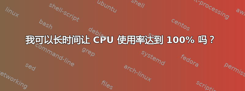 我可以长时间让 CPU 使用率达到 100% 吗？