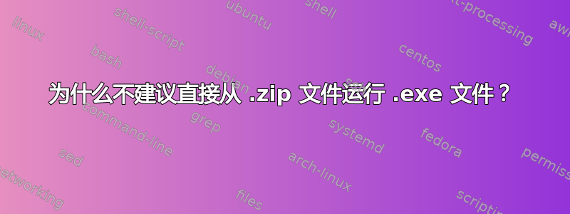 为什么不建议直接从 .zip 文件运行 .exe 文件？