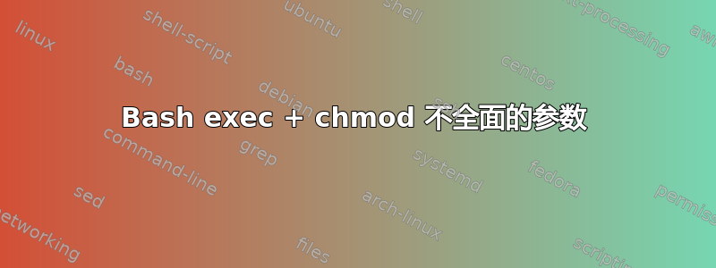 Bash exec + chmod 不全面的参数