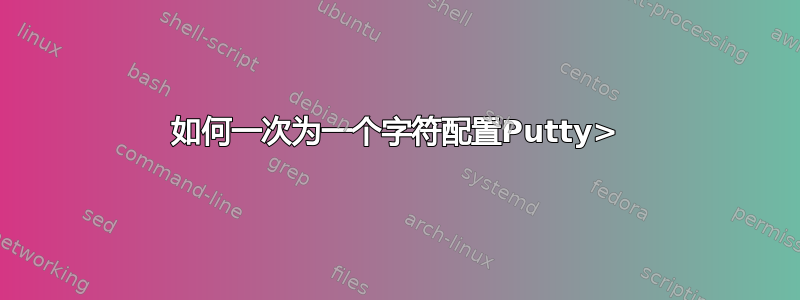 如何一次为一个字符配置Putty>