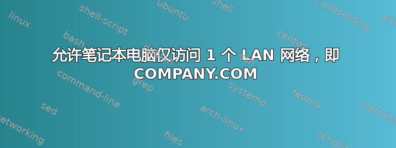 允许笔记本电脑仅访问 1 个 LAN 网络，即 COMPANY.COM