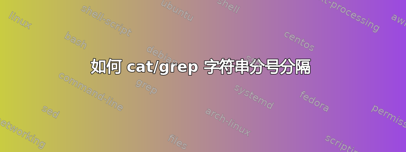 如何 cat/grep 字符串分号分隔