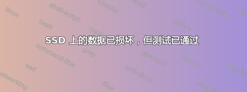 SSD 上的数据已损坏，但测试已通过