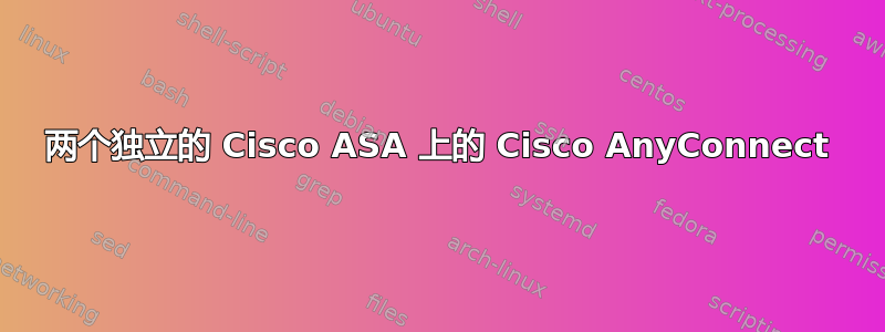 两个独立的 Cisco ASA 上的 Cisco AnyConnect