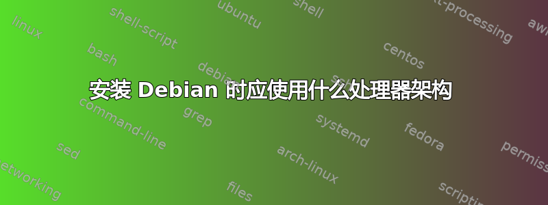 安装 Debian 时应使用什么处理器架构