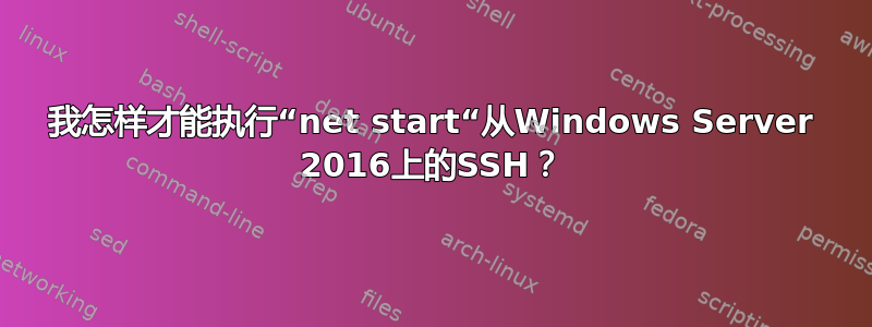 我怎样才能执行“net start“从Windows Server 2016上的SSH？