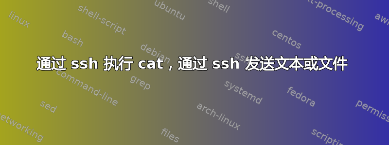 通过 ssh 执行 cat，通过 ssh 发送文本或文件