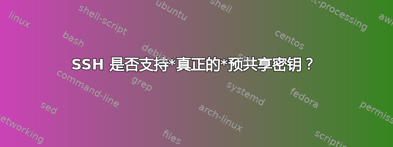 SSH 是否支持*真正的*预共享密钥？