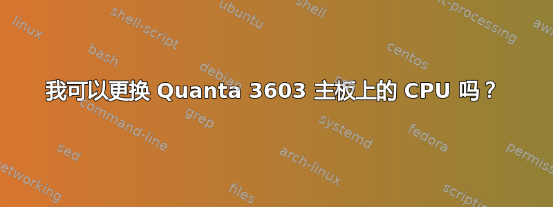 我可以更换 Quanta 3603 主板上的 CPU 吗？