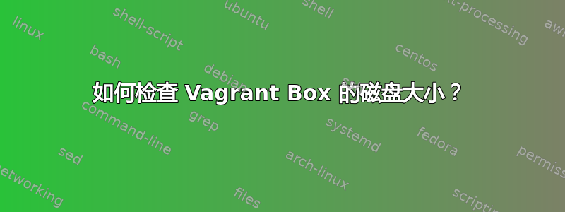 如何检查 Vagrant Box 的磁盘大小？