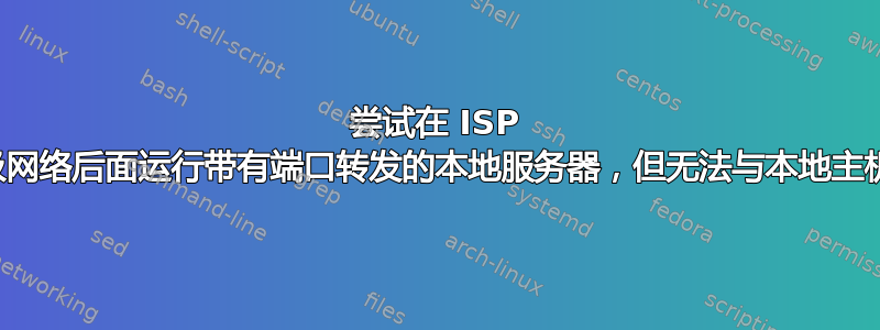 尝试在 ISP 的运营商级网络后面运行带有端口转发的本地服务器，但无法与本地主机建立连接