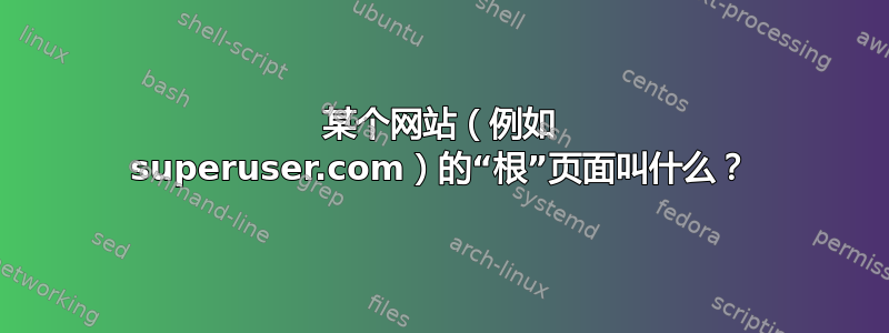 某个网站（例如 superuser.com）的“根”页面叫什么？