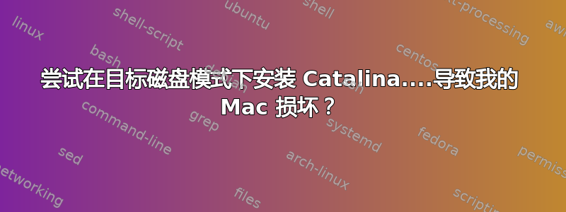 尝试在目标磁盘模式下安装 Catalina....导致我的 Mac 损坏？